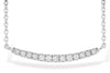 NECKLACES - 14K White Gold 1/10cttw Curved Diamond Bar Necklace