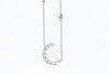 NECKLACES - 14K White Gold 1/2cttw Crescent Moon Diamond Necklace