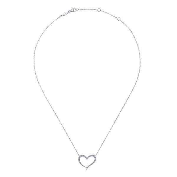 NECKLACES - 14K White Gold 1/2cttw Diamond Heart Necklace