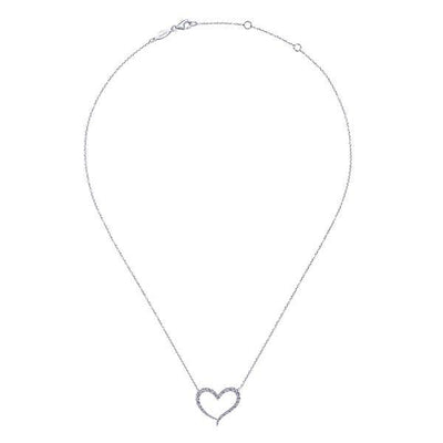 NECKLACES - 14K White Gold 1/2cttw Diamond Heart Necklace