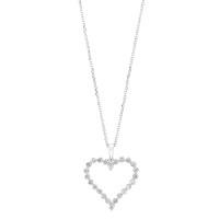 NECKLACES - 14K White Gold 1/2cttw Diamond Heart Pendant Necklace