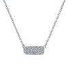 Pave Diamond Bar Necklace 1/5 Cttw 14K White Gold