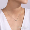 Pave Diamond Bar Necklace 1/5 Cttw 14K White Gold