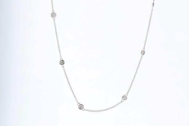 NECKLACES - 14K White Gold 1cttw 18" Diamond By The Yard Necklace