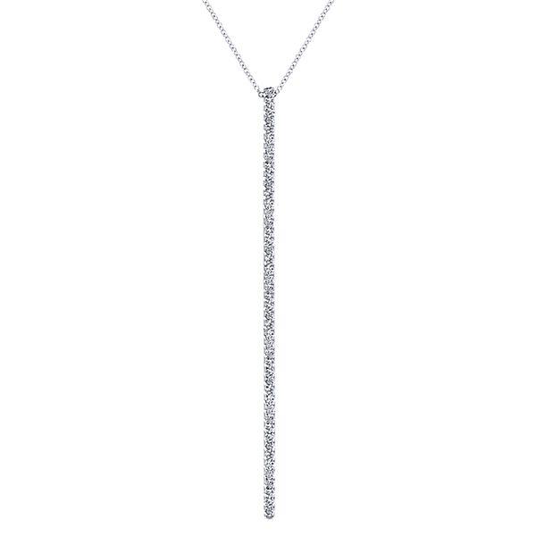 NECKLACES - 14K White Gold 1cttw Vertical Bar Diamond Necklace