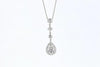 NECKLACES - 14K White Gold .47cttw Vintage Style Round Diamond Drop Pendant