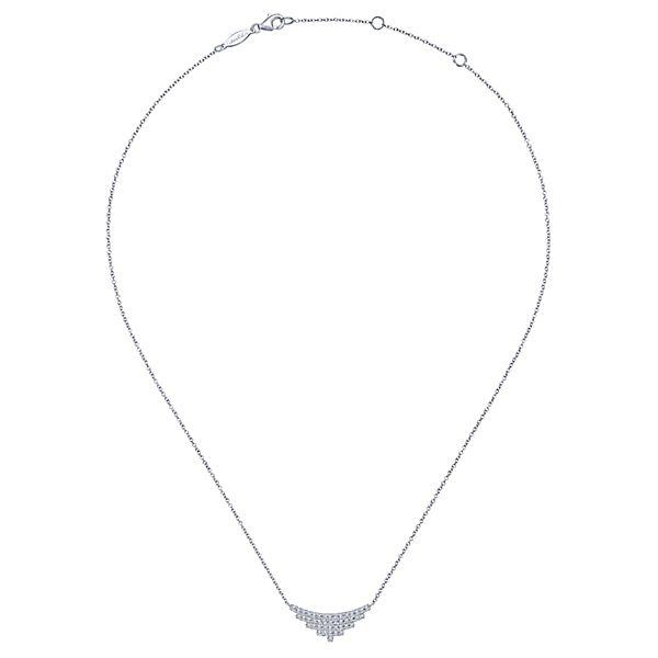 NECKLACES - 14K White Gold 5 Row Layered Diamond Bar Necklace