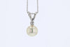 NECKLACES - 14K White Gold 6.5mm Akoya Pearl And .03cttw Diamond Pendant