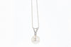 NECKLACES - 14K White Gold 8mm Akoya Pearl And .03cttw Diamond Pendant