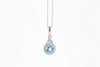 NECKLACES - 14K White Gold Blue Topaz And Diamond Necklace
