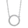 NECKLACES - 14K White Gold Dainty Diamond Circle Pendant Necklace