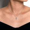 Double Layered Pave Diamond Necklace 14K White Gold