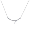 NECKLACES - 14K White Gold Flared Diamond Bar Necklace
