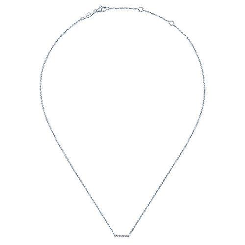 Pave Petite Bar Diamond Necklace .5 Cttw 14K White Gold