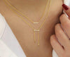 Pave Petite Bar Diamond Necklace .5 Cttw 14K White Gold
