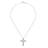 NECKLACES - 14K White Gold Petite Diamond Cross Necklace