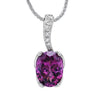 NECKLACES - 14K White Gold Purple Garnet And Diamond Necklace