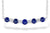 14K White Gold Sapphire and Diamond Curved Bar Necklace