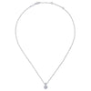 NECKLACES - 14K White Gold Stacked Double Circle Pave Diamond Cluster Necklace