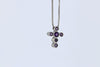 NECKLACES - 14K White Gold Synthetic Amethyst Cross Pendant