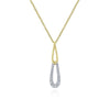 NECKLACES - 14K Yellow And White Gold Double Teardrop Diamond Necklace