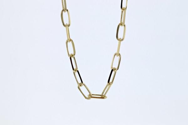 14K Yellow Gold Hollow Rolled Paper Clip Chain with Charms 20