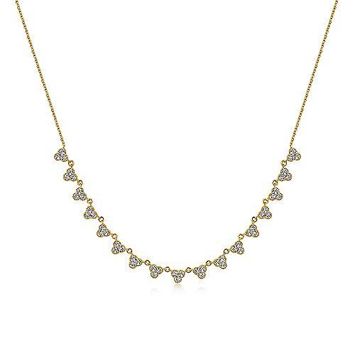 Scalloped Diamond Necklace 3/4 Cttw 14K Yellow Gold