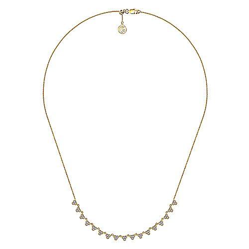Scalloped Diamond Necklace 3/4 Cttw 14K Yellow Gold