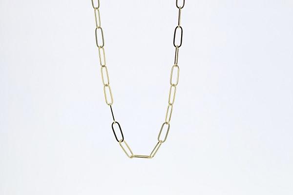 Paper Clip Necklace 3mm 14K Yellow Gold 18