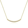 NECKLACES - 14K Yellow Gold Bezel Set Diamond Bar Necklace
