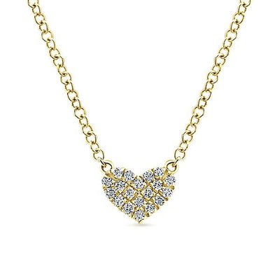 NECKLACES - 14K Yellow Gold Eternal Love Diamond Heart Necklace