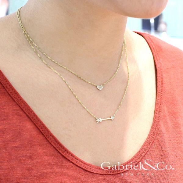 NECKLACES - 14K Yellow Gold Eternal Love Diamond Heart Necklace