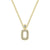 Rectangular Open Halo Diamond Necklace 14K Yellow Gold