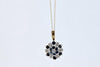 NECKLACES - 9K Yellow Gold Round Cluster Pendant Necklace
