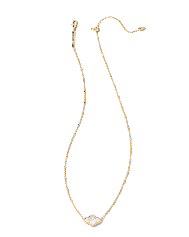 NECKLACES - Abbie Gold Pendant Necklace In Gray Banded Agate