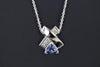 NECKLACES - Estate 14K White Gold  X Style Diamond & Tanzanite Pendant Necklace