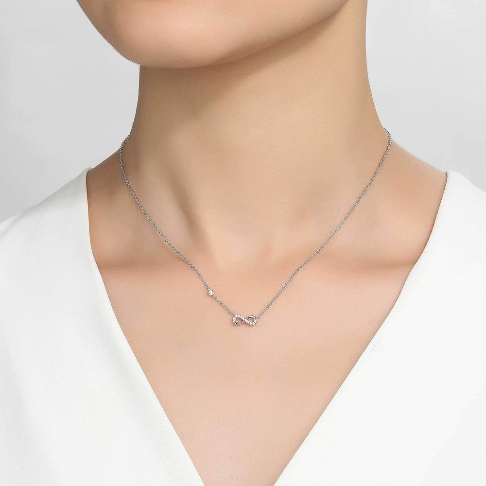 NECKLACES - Lafonn Sterling Silver 0.36cttw Infinity Charm Necklace