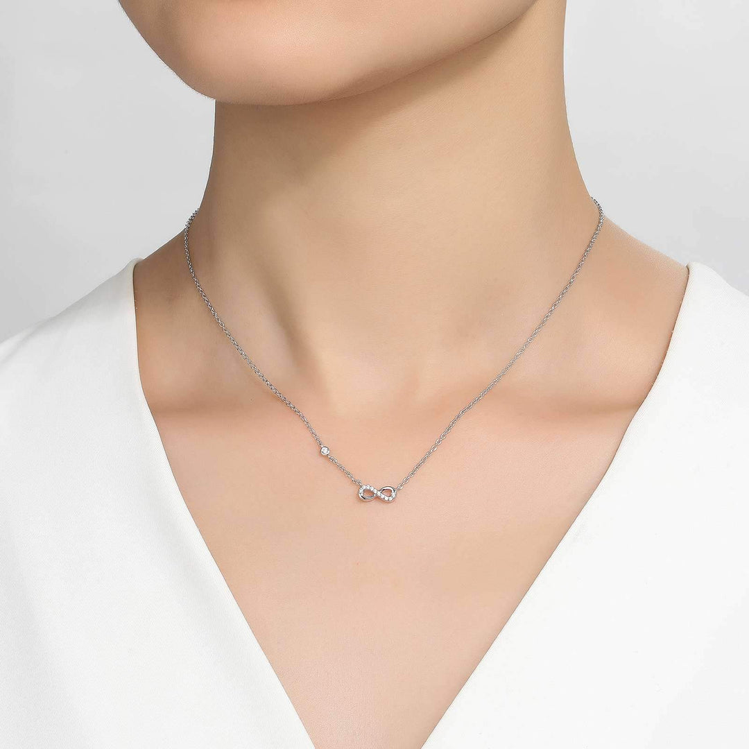 NECKLACES - Lafonn Sterling Silver 0.36cttw Infinity Charm Necklace