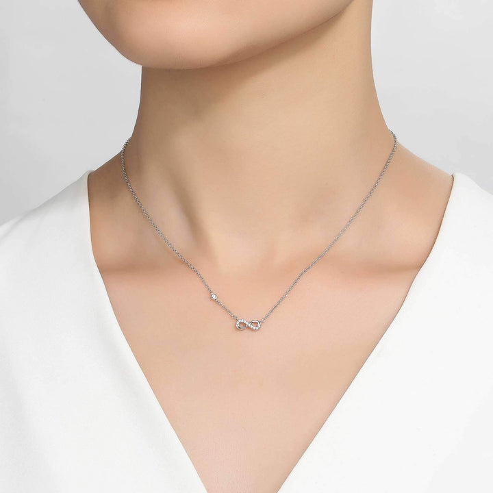 NECKLACES - Lafonn Sterling Silver 0.36cttw Infinity Charm Necklace