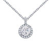 NECKLACES - Lafonn Sterling Silver Halo 1.05cttw Round Simulated Diamond Pendant