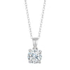 NECKLACES - Round Solitaire .5 Cttw Diamond 18" Necklace  14k White Gold