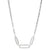 Paperclip Chain Necklace With 3 CZ Link in Center 17"