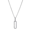 NECKLACES - Sterling Silver 17" Necklace With CZ Link Pendant