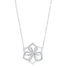 NECKLACES - Sterling Silver .20cttw Diamond Flower Necklace