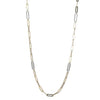 NECKLACES - Sterling Silver 24" Station Necklace Made With Paperclip Chain & 4 Double Sided CZ Links