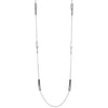 NECKLACES - Sterling Silver 36" Necklace Made With Rolo Chain & 6 Double CZ Link Stations