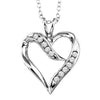 NECKLACES - Sterling Silver And Diamond Heart Shaped Necklace