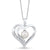 Sterling Silver and Freshwater Pearl Heart Necklace with CZ Accents