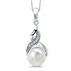 NECKLACES - Sterling Silver And Freshwater Pearl Necklace With Crossover CZ Bail