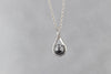 NECKLACES - Sterling Silver And Gray Freshwater Pearl Infinity Necklace With CZ Accents